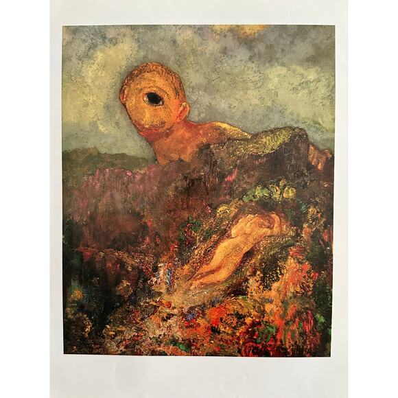 Odilon Redon, Cyclops, Myth, Fantastic, Painting, Art Print, ~ 250802-WH 350 H - Picture 2 of 2